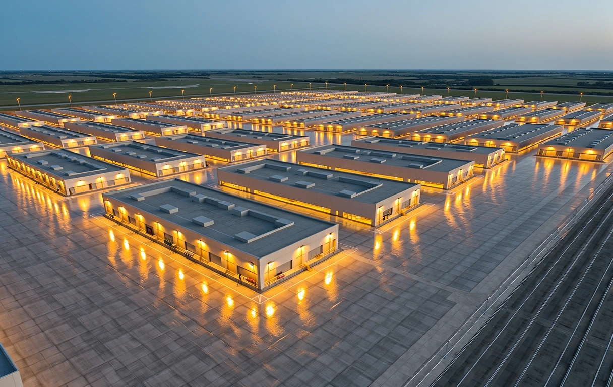 Modern logistics infrastructure representing scale and precision